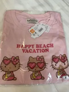 新品未開封　日焼けキティ　クロップドTシャツ　ピンク　S 沖縄