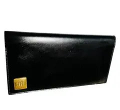 セリーヌ CELINE 長財布 金プレート 艶革仕上げ ブラック