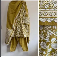 Punjabi Dress mustard yellow kurta 3pc