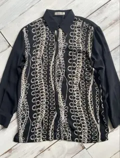 VINTAGE 総柄 シアー シャツ シースルー