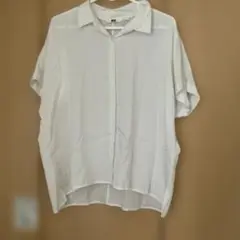 UNIQLO レーヨン半袖シャツ M ホワイト