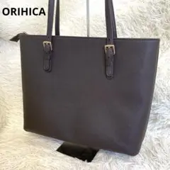 ORIHICA レディース ブラウン フェイクレザー 就活 トートバッグ A4