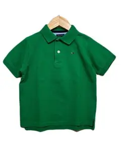 ● TOMMY HILFIGER キッズ 半袖 コットン ポロシャツ 7 緑