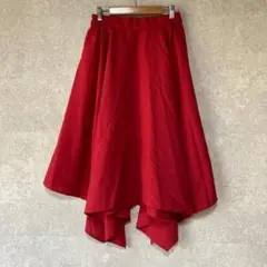 【美品】アースミュージック＆エコロジー(F)ハンカチーフヘムスカート＊ロング＊赤