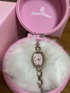 Angel Heart ピンク 八角形時計 ケース付き