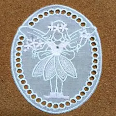 刺繍レースモチーフ　妖精　ピンク　10枚