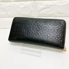 27 ☆美品☆ロエベ 長財布 ラウンドファスナー ブラック アナグラム