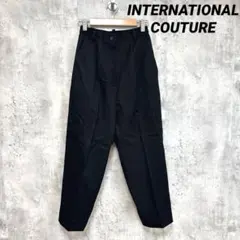 美品✨カジュアルスティックパンツ ハイウエスト 黒 M センタープレス きれいめ