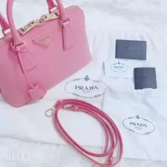プラダ ハンド ショルダー 2WAY サフィアーノ ピンク PETALO