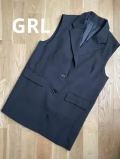GRL★ノースリーブ ベスト ブラック