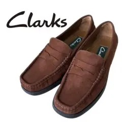 美品 Clarks クラークス ブラウン ローファー 革靴 スエード