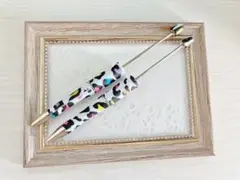 ラスト1セット カラフル ヒョウ柄のカスタムボールペン