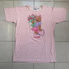 spank! クマさんイラスト ピンク BIGTシャツ