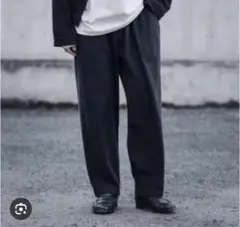 comoli25ssシルクネップドローストリングパンツ3 COMOLI (コモリ) シルクネップ ドローストリングパンツ [BLACK]