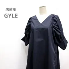 【未使用タグ付き】GYLE ふんわり袖ワンピース ネイビー