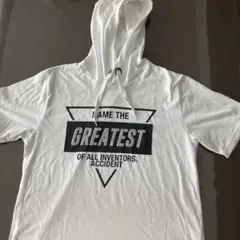 WEGOホワイト フード付き Tシャツ プリント入り
