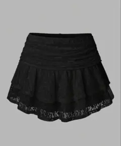 黒レースフリルミニスカート