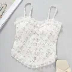 花柄カップ付キャミソール