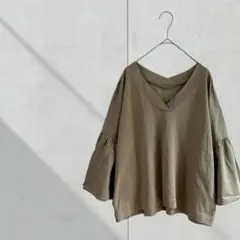 3408【SUPERIORCLOSET】カットソー　カーキ　サイズ１７　3L
