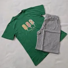 キッズ綿混天竺　半袖Ｔシャツ×ハーフパンツ　パジャマ　145〜155cm
