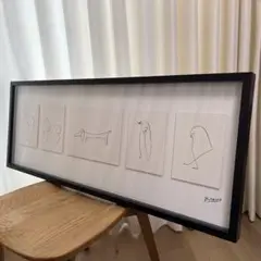 【24時間以内発送可！】ピカソ・OLUNDA・アート額装画　(動物画5体) 24時間以内発送可！】ピカソ・OLUNDA・アート額装画 (動物画5体