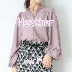 Heather ヘザー トップス バンドカラーショートシャツ・ブラウス