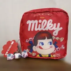不二家　ミルキー スクエア　ポーチ ミニチュアチャーム付き　タイトー限定