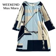 WEEKEND Max Mara 五分袖チュニック 幾何学模様 ロープ柄 L