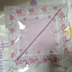 近沢レース　スヌーピー　ハートハンカチ　ピンク