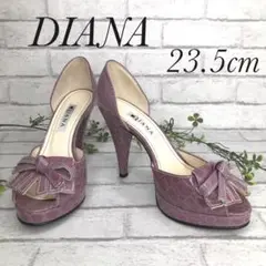 【大人気♡】 DIANA パンプス ハイヒール クロコ型押し ピンク 23.5