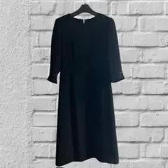 ブラックフォーマル　黒　ワンピース　喪服　リボン