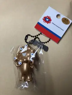 大阪関西万博　立体PVCキーホルダー　ミャクミャク　ゴールド　金色