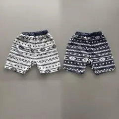幾何学模様ハーフパンツ 110cm 2枚セット