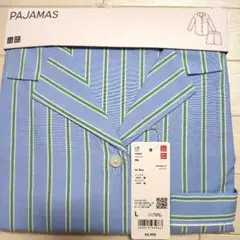 ユニクロ　UNIQLO　マルチストライプ パジャマ長袖　ブルー　Lサイズ　新品
