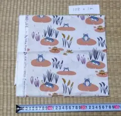 シーチング生地　カエル　輸入生地　1m