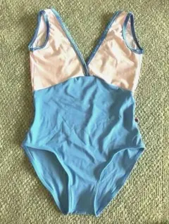【美品】YUMIKO ピンク×ブルーのVネックレオタード
