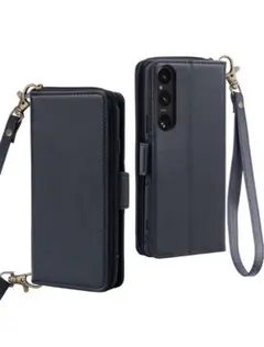 xperia 5 V ケース 手帳型 財布型 SO-53D SOG12 黒