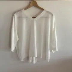 GU リネンブレンド サマーニット プルオーバー　カットソー