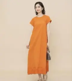 【SALE】アダムロペ　半袖 ロングワンピース