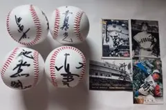 元西鉄。中西太、豊田泰光、池永正明、東尾修氏直筆サインボール＆直筆サインカード