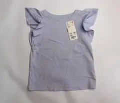 新品タグ付き ユニクロ 薄紫 フリル袖 Tシャツ