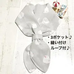 466＊グレー 文鳥 鳥＊ネッククーラー＊保冷剤＊手ぬぐい＊ハンドメイド