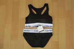 Calvin Klein ブラック ブラジャーショーツセットS