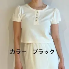 シールームリン　w FACE パフスリーブトップス　カットソー　Tシャツ