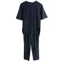 ENFOLD エンフォルド 半袖 パンツ セットアップ 38 ネイビー 濃紺