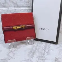 GUCCI グッチ 三つ折り財布 バンブー GG キャンバス メンズ レディース