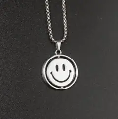 裏表 スマイルマーク ネックレス シルバー おそろい ペア かわいい