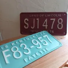 ナンバープレート アメリカン ヴィンテージ風 レトロ 2枚