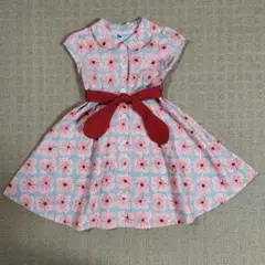 サエグサ　花柄　ワンピース　100