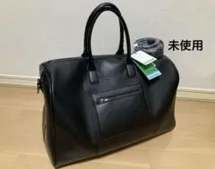 未使用　HVISK ヴィスク　レザーボストンバッグ　ブラック　黒　革